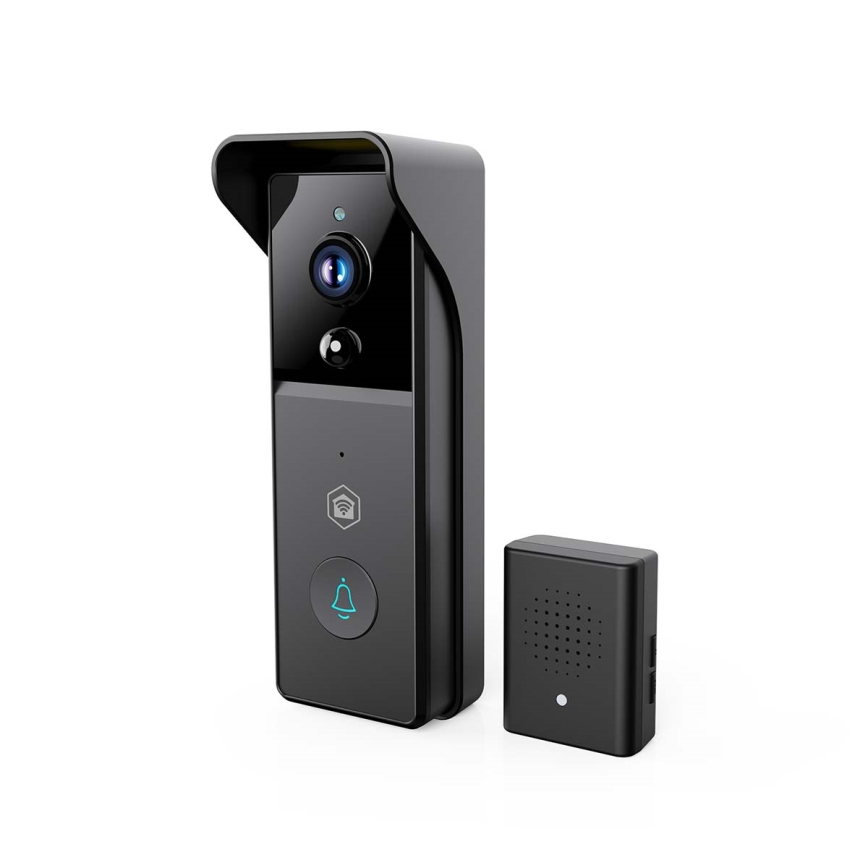 Timbre inteligente con cámara y sensor de movimiento SmartLife, batería 4400 mAh, Full HD 1296p, IP44, Wi-Fi, compatible con Tuya