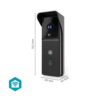 Timbre inteligente con cámara y sensor de movimiento SmartLife, batería 4400 mAh, Full HD 1296p, IP44, Wi-Fi, compatible con Tuya