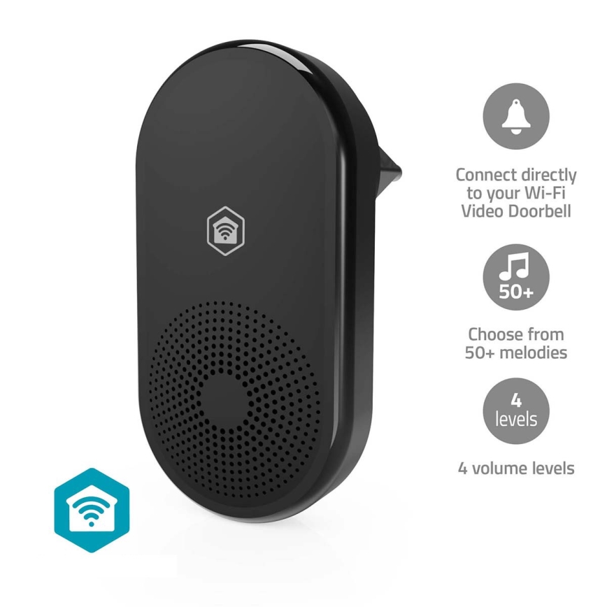 Gong para timbre SmartLife Wi-Fi, negro