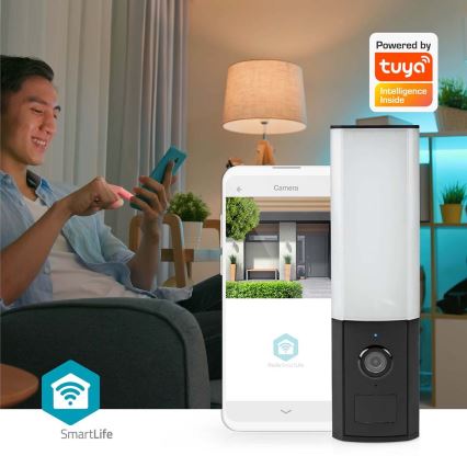 Cámara inteligente para exteriores Smartlife Full HD 1080p con iluminación LED Wi-Fi Tuya IP65
