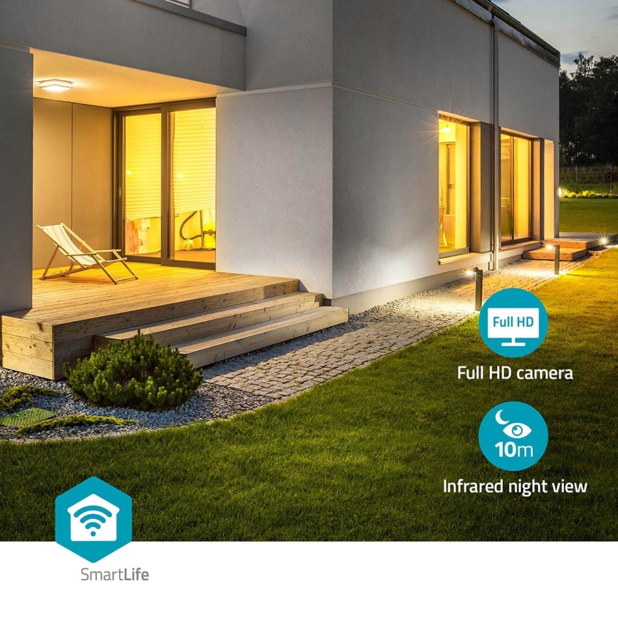 Cámara exterior inteligente SmartLife Full HD 1080p con iluminación LED Wi-Fi Tuya IP65
