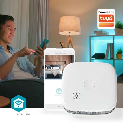 Detector de humo SmartLife 3V/1xCR123A Wi-Fi Tuya