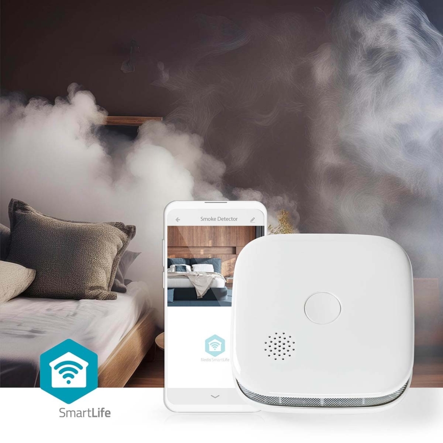 Detector de humo SmartLife 3V/1xCR123A Wi-Fi Tuya