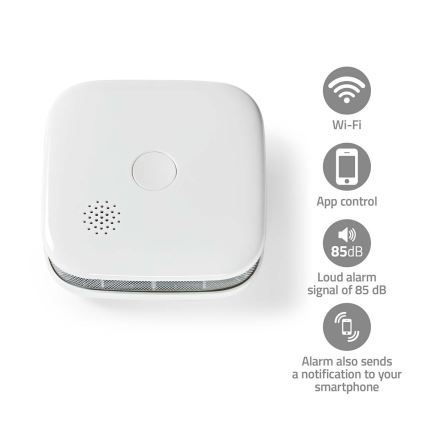 Detector de humo SmartLife 3V/1xCR123A Wi-Fi Tuya