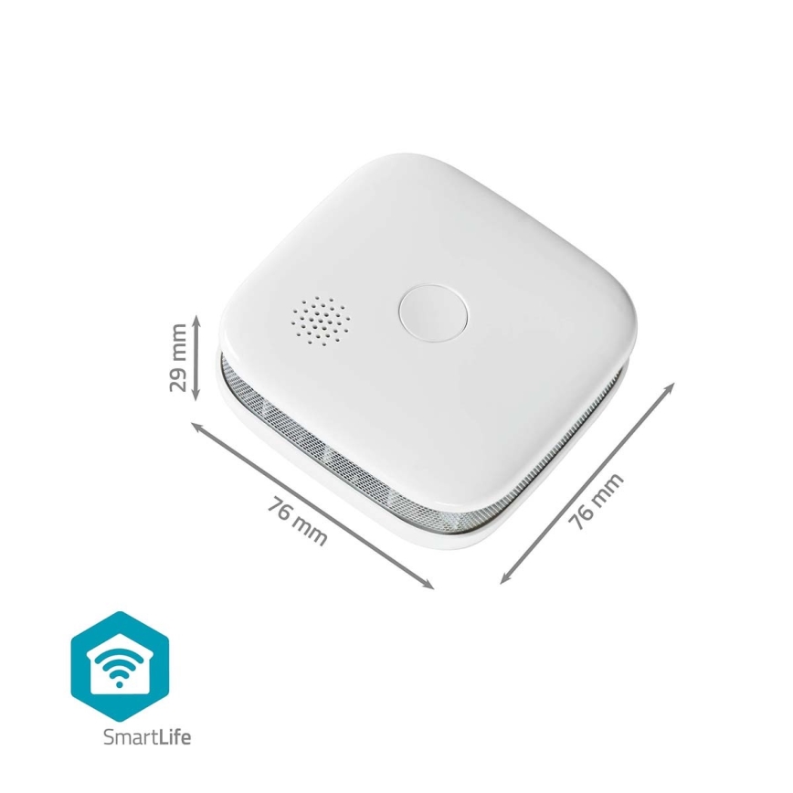 Detector de humo SmartLife 3V/1xCR123A Wi-Fi Tuya