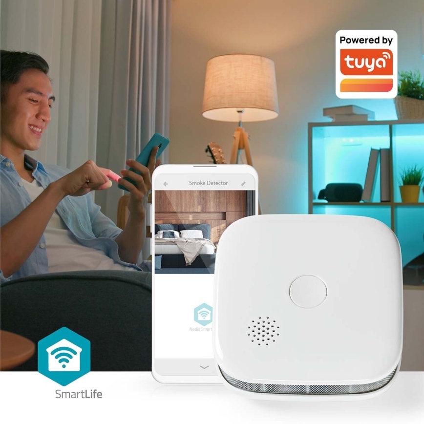 SET 3x Detector de humo SmartLife 3V/1xCR123A Wi-Fi Tuya
