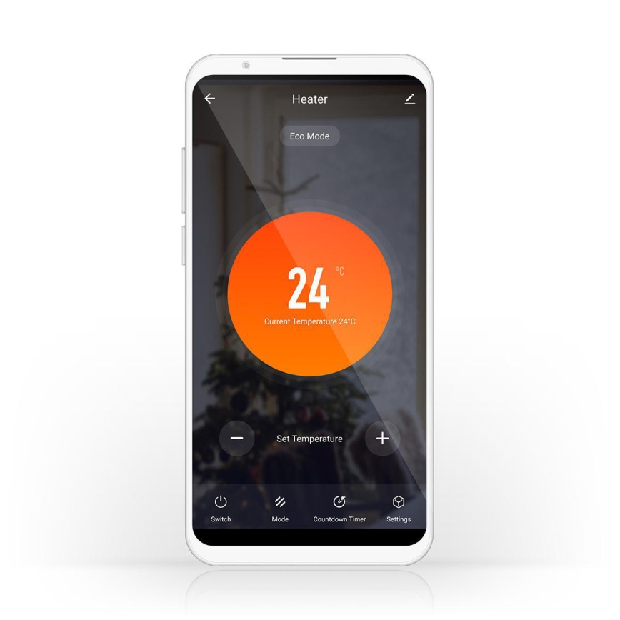 Calefactor/convector eléctrico 2000 W/230 V, Wi-Fi, IP24, con termostato