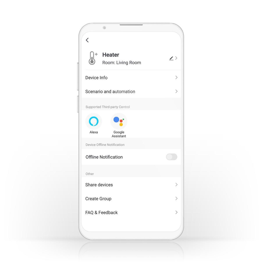 Calefactor/convector eléctrico 2000 W/230 V, Wi-Fi, IP24, con termostato