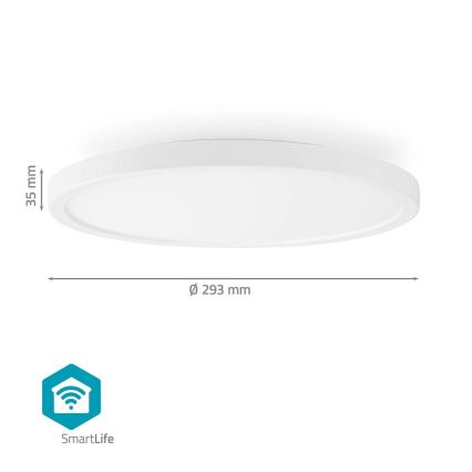 Plafón regulable RGBW SmartLife LED/18W/230V 2700-6500K Wi-Fi Tuya