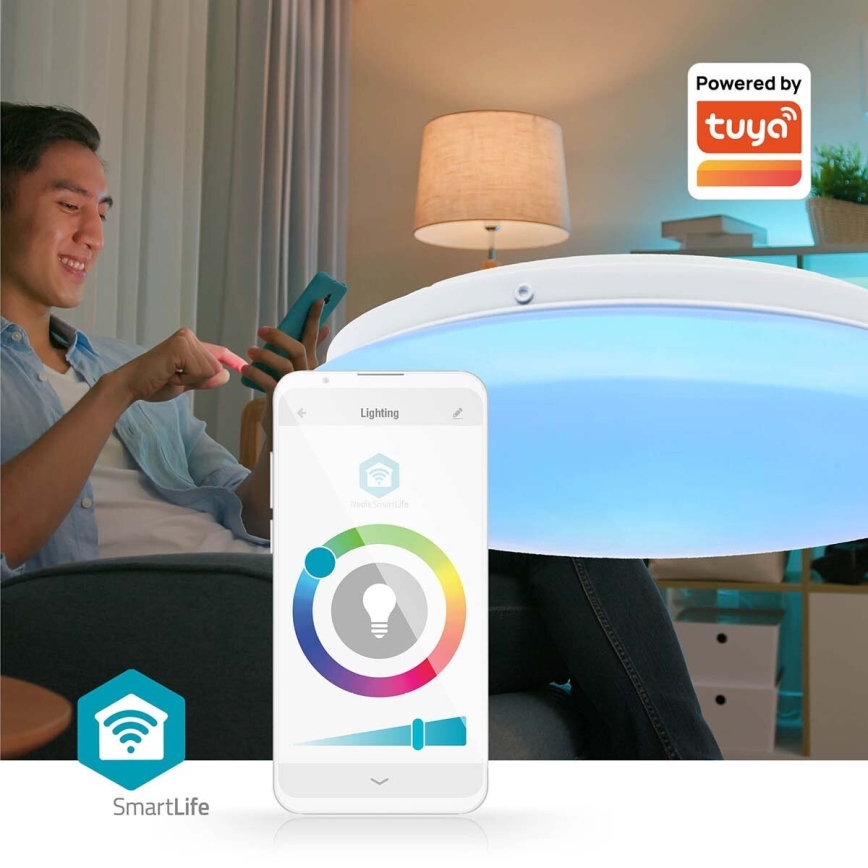 LED RGBW Plafón regulable para el baño SmartLife LED/18W/230V 2700-6500K IP44 Wi-Fi Tuya