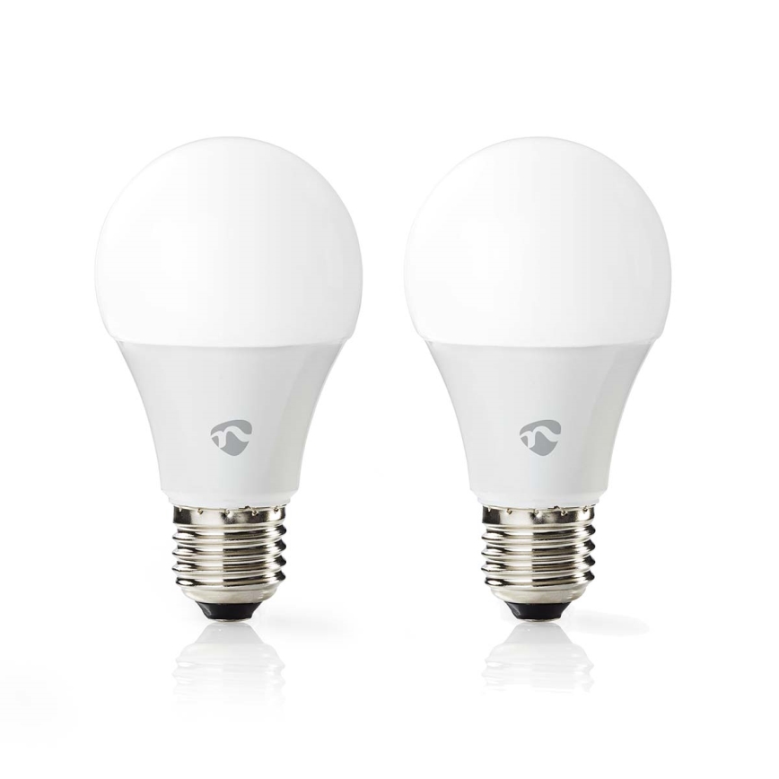 JUEGO 2xLED RGBW Bombilla regulable E27/9W/230 Wi-Fi 2700-6500K