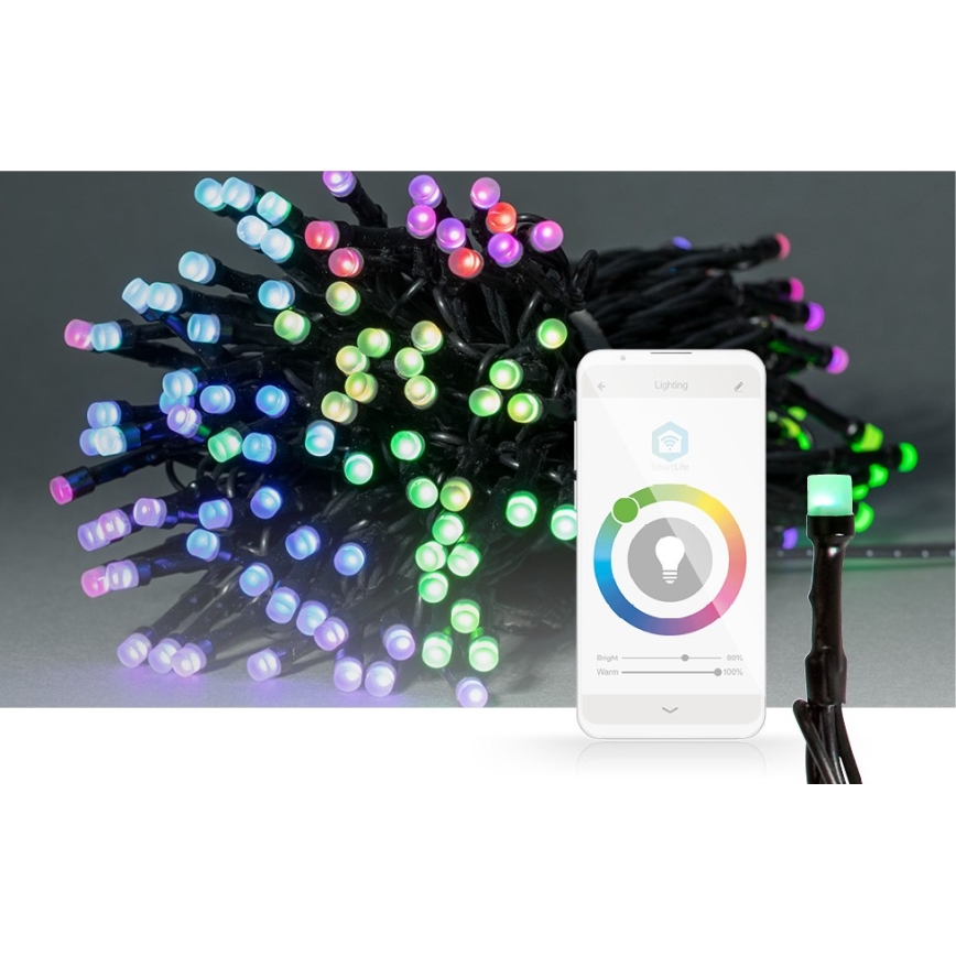 Guirnalda LED RGB exterior 84xLED/8 funciones 13m IP65 Wi-Fi Tuya