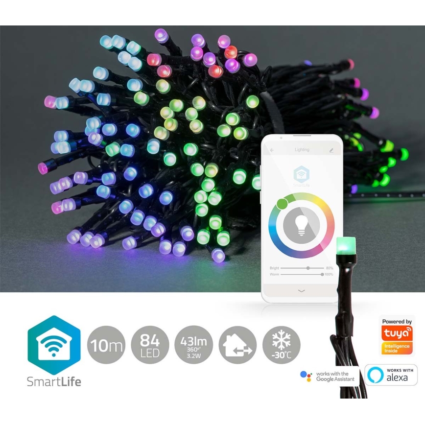 Cadena LED RGB para exteriores 84xLED/8 funciones 13m IP65 Wi-Fi Tuya