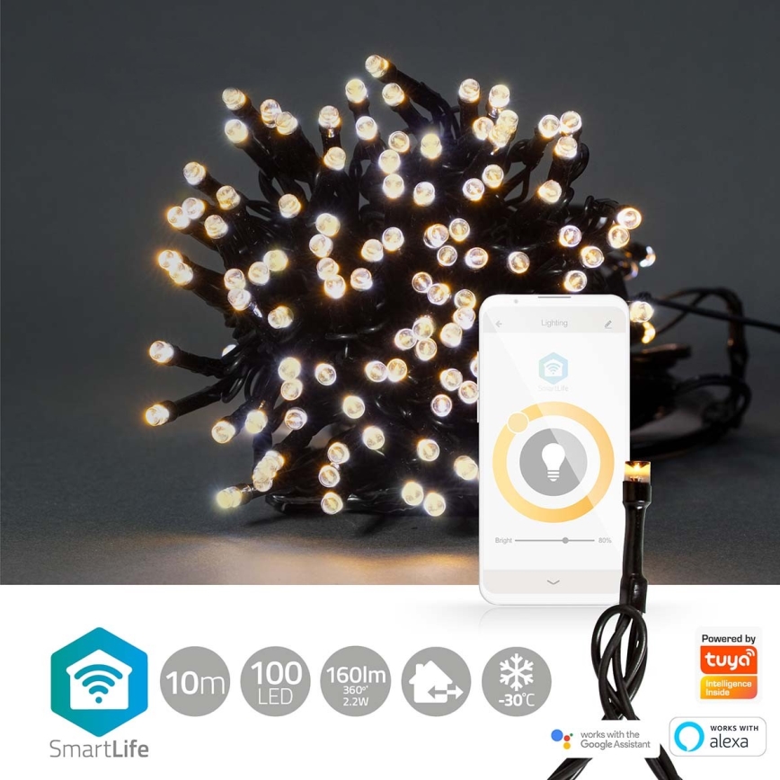 Cadena de Navidad LED 100xLED/8 funciones 15m IP65 Wi-Fi Tuya cálida