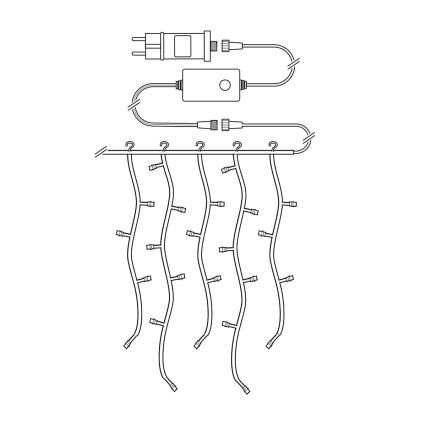 Cortina de Navidad LED 240xLED/8 funciones 8m IP65 Wi-Fi Tuya blanco frío