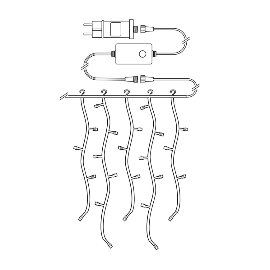 Cortina de Navidad LED 240xLED/8 funciones 8m IP65 Wi-Fi Tuya blanco frío