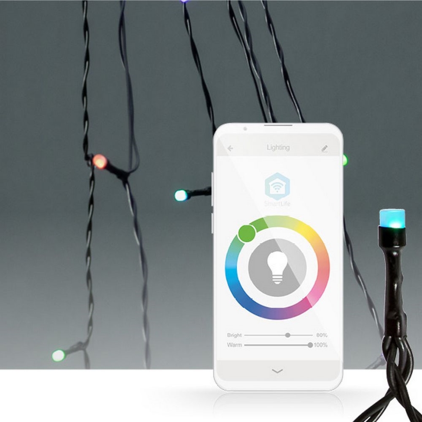 Cortina de luces LED RGB 240 LEDs, 11 modos, 8 m, IP65, Wi-Fi Tuya