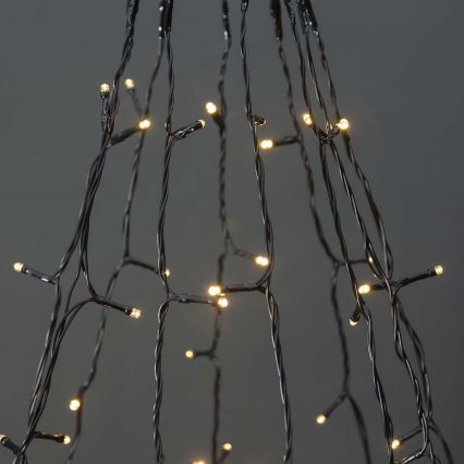 Cortina de luces LED navideñas para exterior 200xLED/8 funciones 10x2m IP65 Wi-Fi Tuya blanco cálido a frío