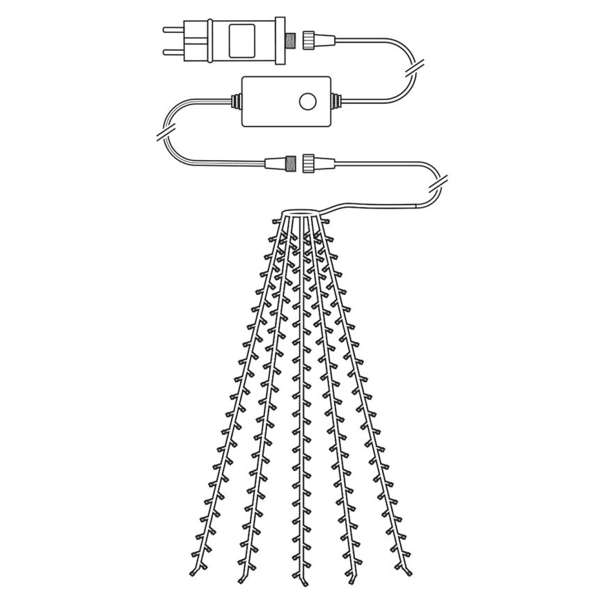 Cortina de luces LED navideñas para exterior 200xLED/8 funciones 10x2m IP65 Wi-Fi Tuya blanco cálido a frío
