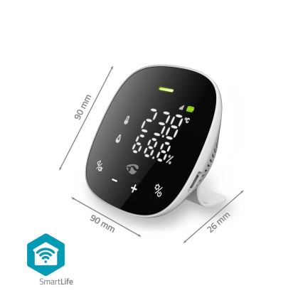 Monitor inteligente de calidad del aire con pantalla LED SmartLife Wi-Fi