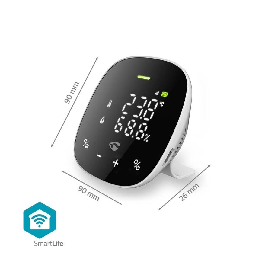 Monitor inteligente de calidad del aire con pantalla LED SmartLife Wi-Fi