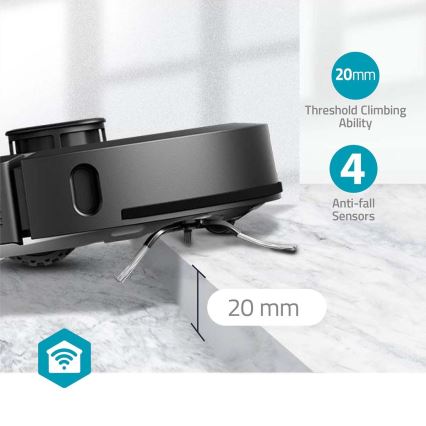 Robot aspirador inteligente con fregona SmartLife 5200 mAh Wi-Fi Tuya negro + control remoto