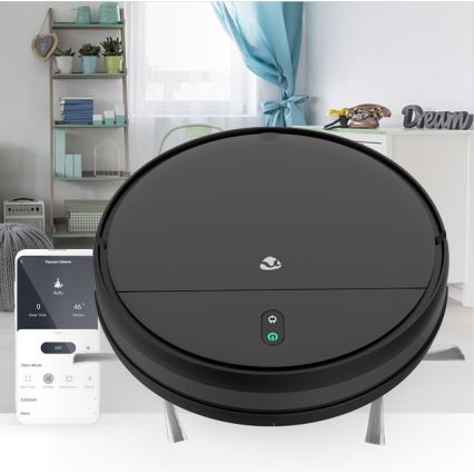 Robot aspirador inteligente con fregona 28W/2500 mAh Wi-Fi negro + control remoto