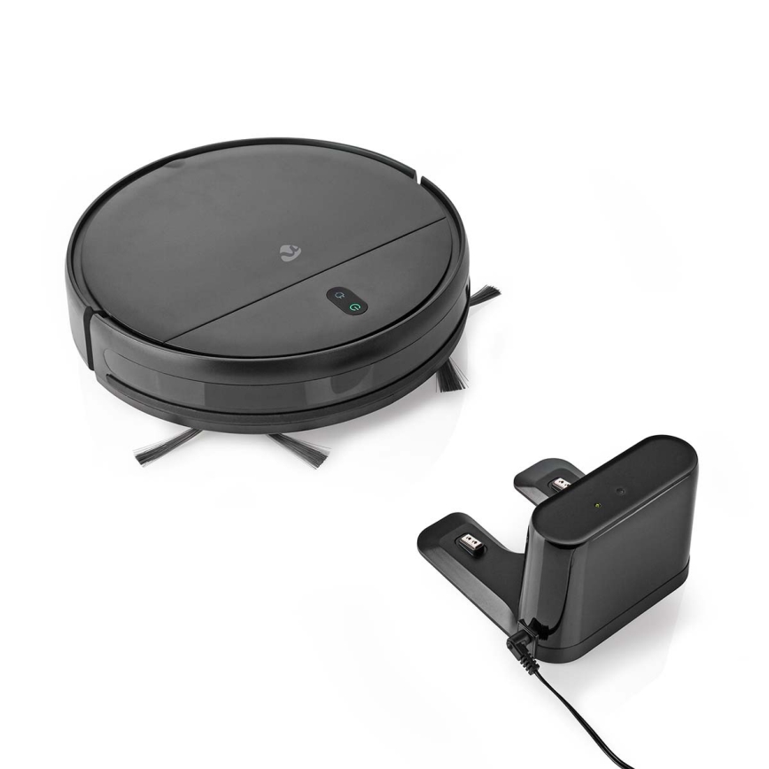 Robot aspirador inteligente con fregona 28W/2500 mAh Wi-Fi negro + control remoto