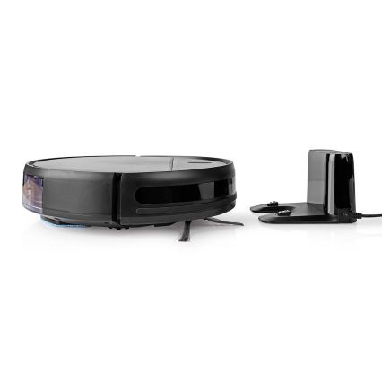 Robot aspirador inteligente con fregona 28W/2500 mAh Wi-Fi negro + control remoto