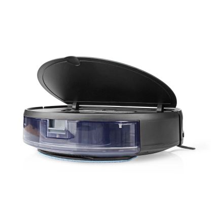 Robot aspirador inteligente con fregona 28W/2500 mAh Wi-Fi negro + control remoto