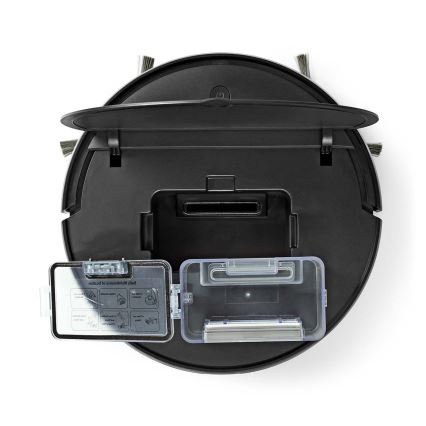 Robot aspirador inteligente con fregona 28W/2500 mAh Wi-Fi negro + control remoto
