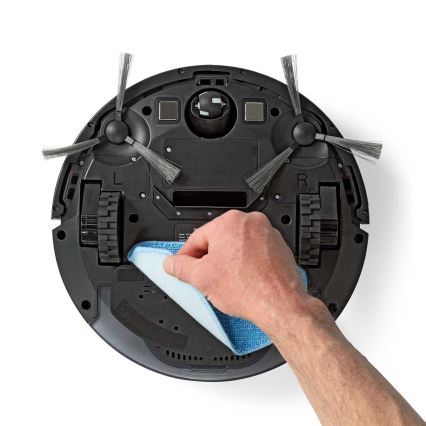 Aspiradora robótica inteligente con mopa 28W/2500 mAh Wi-Fi negra + mando a distancia