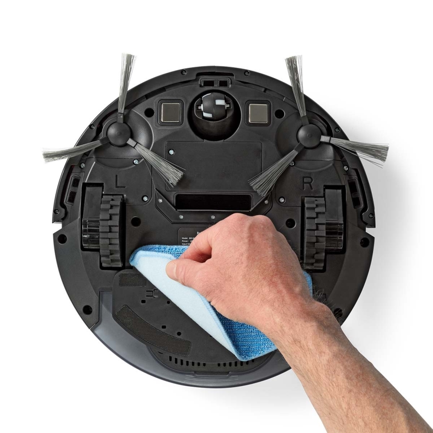 Aspiradora robótica inteligente con mopa 28W/2500 mAh Wi-Fi negra + mando a distancia