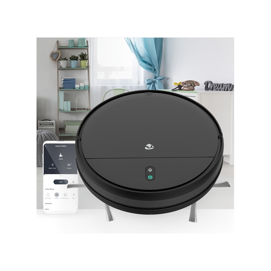 Aspiradora robótica inteligente con mopa 28W/2500 mAh Wi-Fi negra + mando a distancia