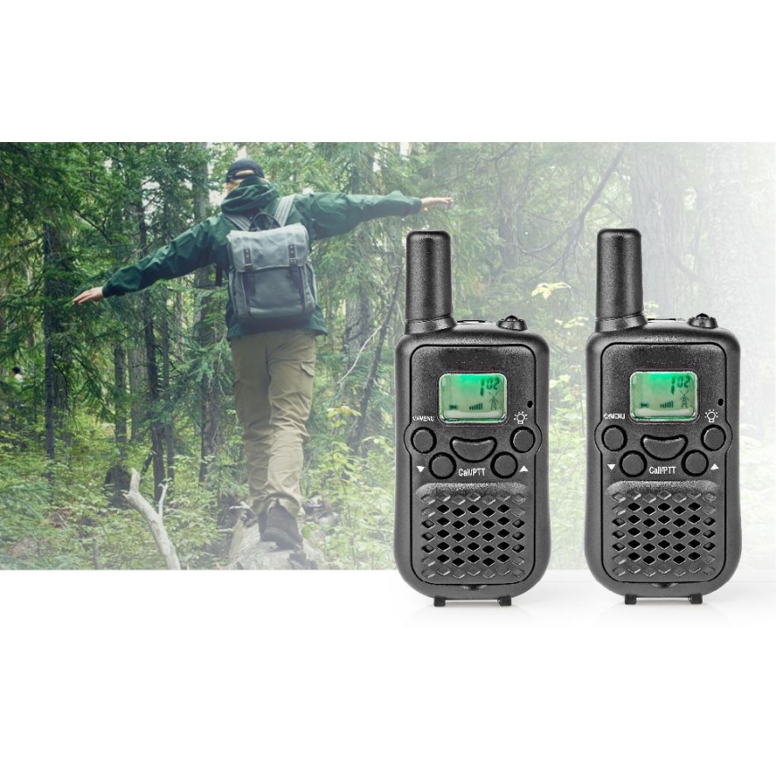 SET 2x Walkie-talkie con luz LED 3xAAA rango 5 km