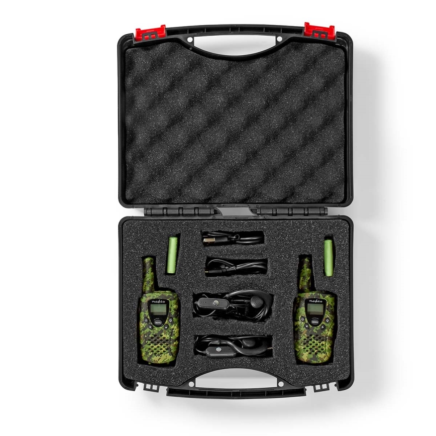JUEGO 2x Walkie-talkie con luz LED 3xAAA alcance 8 km camuflaje