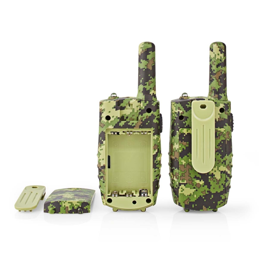 JUEGO 2x Walkie-talkie con luz LED 3xAAA alcance 8 km camuflaje