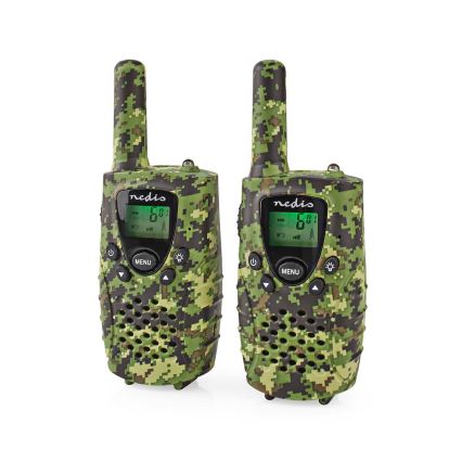 JUEGO 2x Walkie-talkie con luz LED 3xAAA alcance 8 km camuflaje