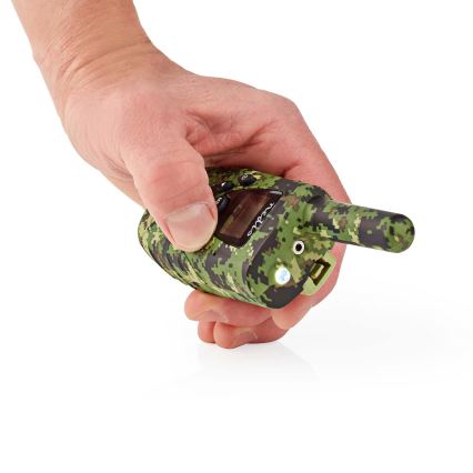 JUEGO 2x Walkie-talkie con luz LED 3xAAA alcance 8 km camuflaje
