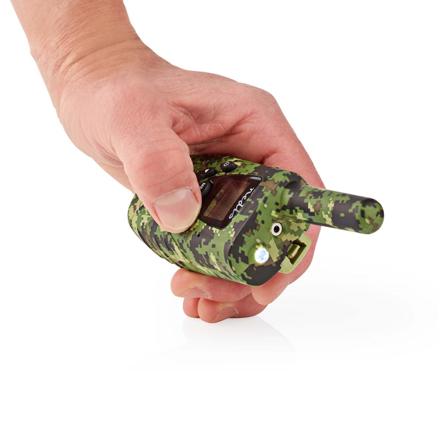 JUEGO 2x Walkie-talkie con luz LED 3xAAA alcance 8 km camuflaje