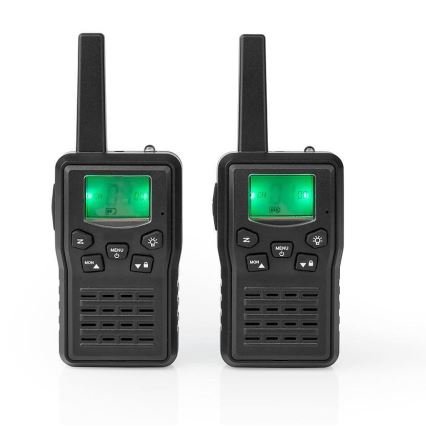 SET 2x Walkie-talkie recargable con luz LED 1300 mAh rango 10 km