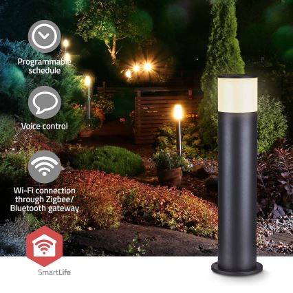 Lámpara exterior LED RGBW regulable SmartLife LED/10W/230V IP65 Wi-Fi Tuya negra