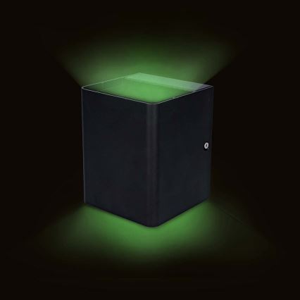 Aplique de pared exterior LED RGBW regulable SmartLife LED/12W/230V IP65 Wi-Fi Tuya negro