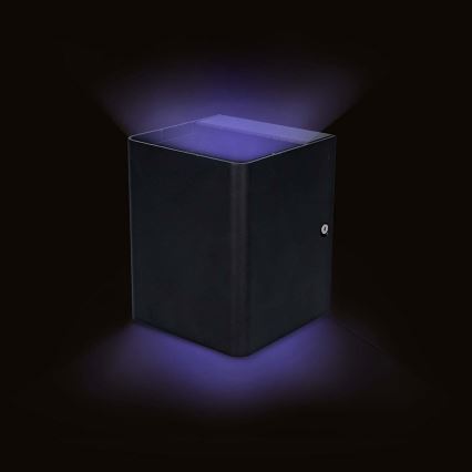 Aplique de pared exterior LED RGBW regulable SmartLife LED/12W/230V IP65 Wi-Fi Tuya negro