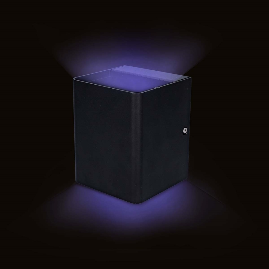 Aplique de pared exterior LED RGBW regulable SmartLife LED/12W/230V IP65 Wi-Fi Tuya negro