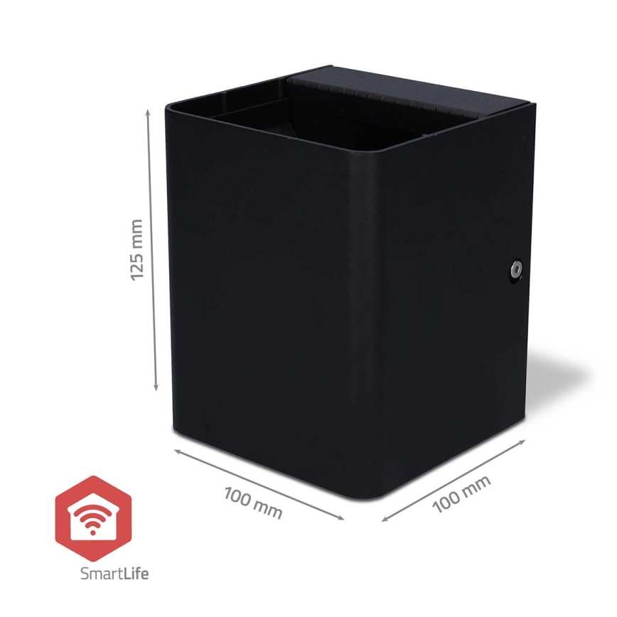 Aplique de pared exterior LED RGBW regulable SmartLife LED/12W/230V IP65 Wi-Fi Tuya negro