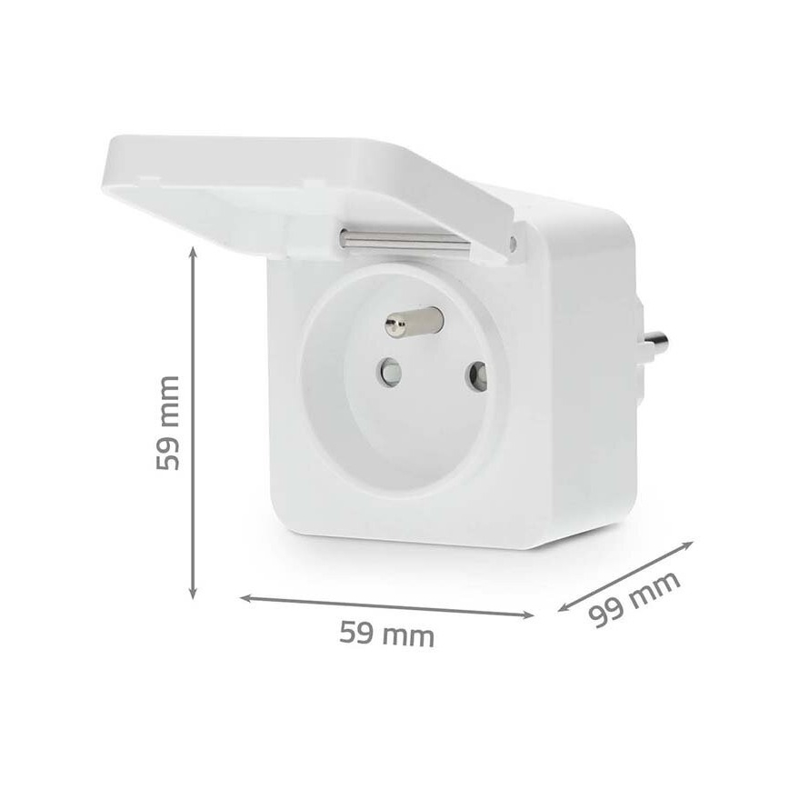 Toma inteligente Smartlife 3680W/230V/ Type E/16A Wi-Fi Tuya IP44