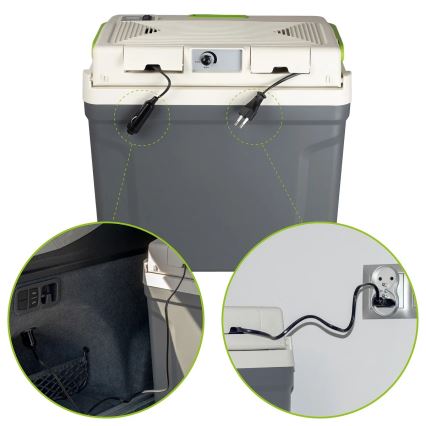 Nevera de viaje con función de calefacción 27 l 230V/12V/24V gris