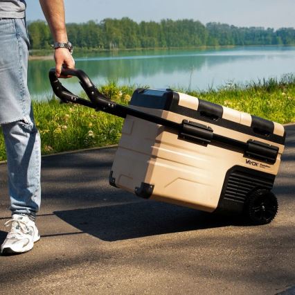Nevera de viaje con pantalla LCD 39 l 230V/12V/24V marrón