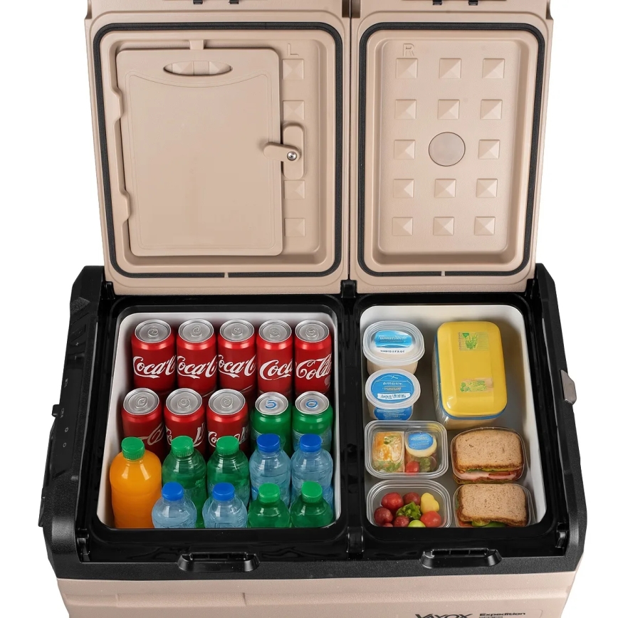 Nevera de viaje con pantalla LCD 39 l 230V/12V/24V marrón